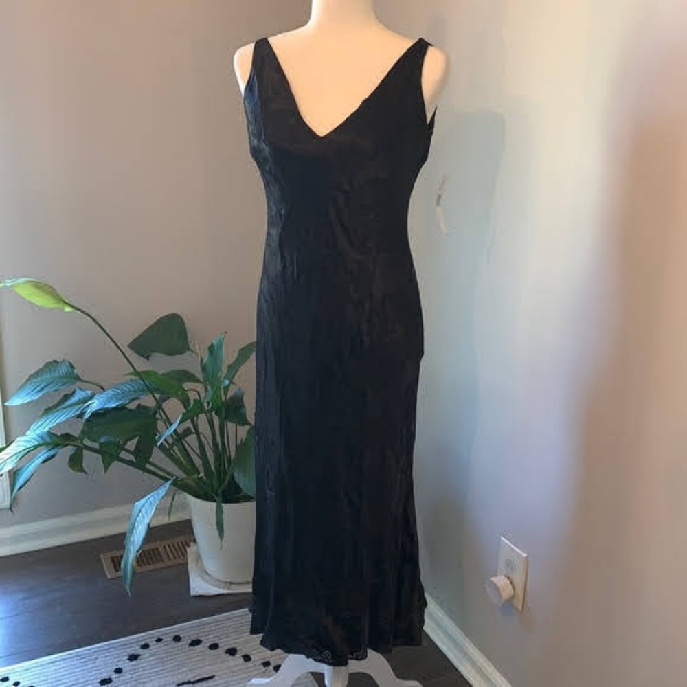 Lauren Ralph Lauren Floral Jacquard Silk Slip Dress Size 4 NWT